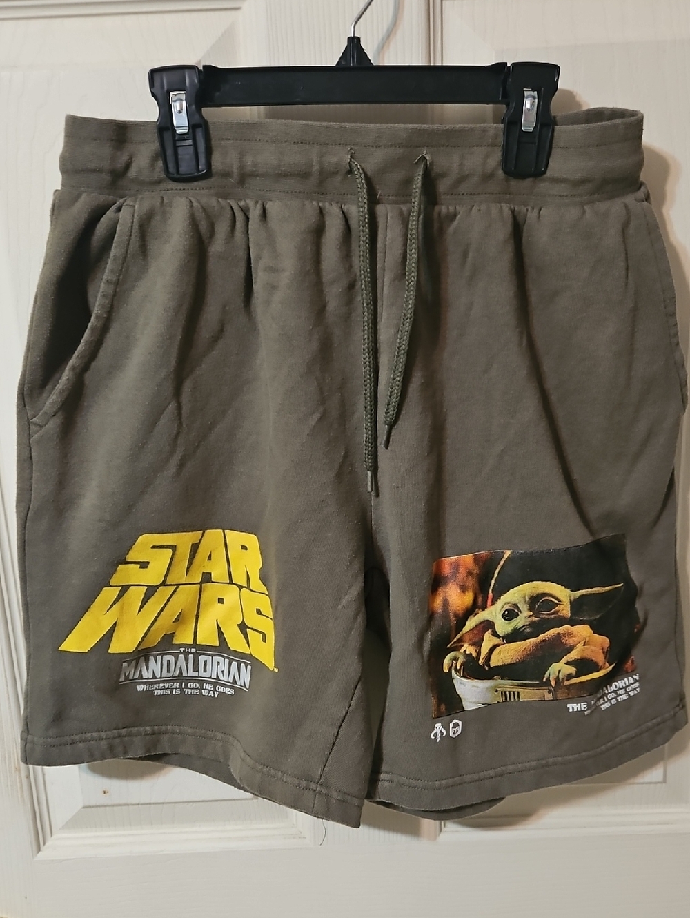 Star Wars Mandslorian Graphic Shorts with Yellow Logo
